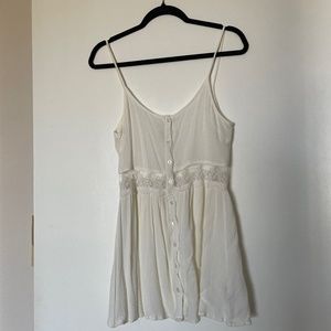 White mini dress with lace